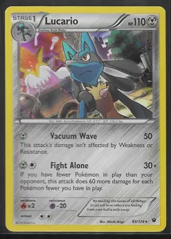 Lucario - 63/124 - Holo Rare - XY Fates Collide - Pokemon TCG-LP - Image 1