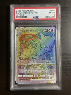 Pokemon Mewtwo VSTAR 079/078 Secret Rare Holo PSA 8 Pokemon GO - Image 1