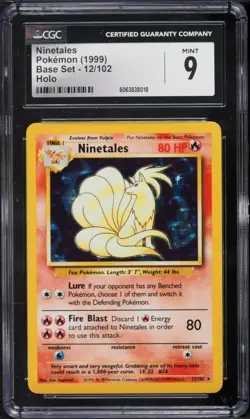 1999 Pokemon Base Set Ninetales Holo 12/102 CGC 9 #12/102 - Image 1
