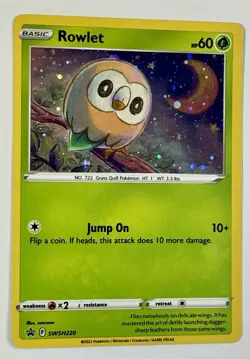 Pokemon TCG - Rowlet - SWSH 220 - 2022SWSH: Black Star Promo - Cosmo Holo - Image 2