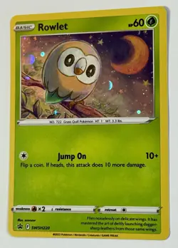 Pokemon TCG - Rowlet - SWSH 220 - 2022SWSH: Black Star Promo - Cosmo Holo - Image 3