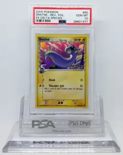 Pokemon EX DELTA SPECIES DRATINI #65 REVERSE HOLO FOIL CARD PSA 10 GEM MINT * - Image 1