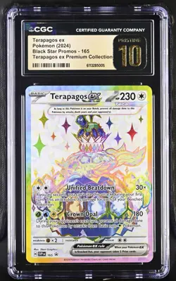 CGC 10 PRISTINE Terapagos Ex 165 SVP FULL ART PROMO SVP165 Pokemon Card 217 - Image 1