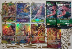 60+One Piece TCG AA/SR/R Mixed LOT Foil Cards English Mixed Sets+2 packs op12 - Image 2