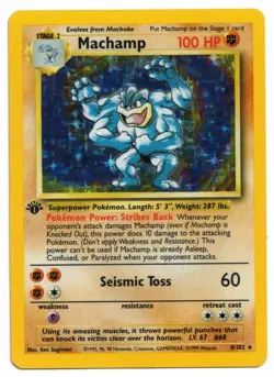 Pokemon Card: Machamp HOLO 8/102 1st Edition Base Set Rare! PL - Image 1