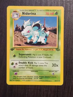 1st Edition Nidorina Jungle Pokemon Card LP 40/64 Uncommon #2 - Image 1