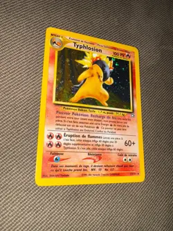 Typhlosion Holo 17/111 FRENCH Neo Genesis Pokemon (Partial SWIRL, US Seller) - Image 2