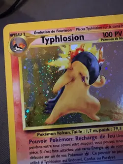 Typhlosion Holo 17/111 FRENCH Neo Genesis Pokemon (Partial SWIRL, US Seller) - Image 4