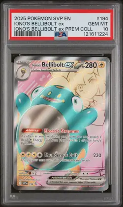 Pokemon 2025 SVP EN-SV Black Star Promo #194 Iono's Bellibolt EX PSA 10 Gem MT - Image 1