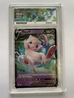 Pokemon Mew V 069/189 Darkness Ablaze 2020 Pokemon TCG Ace Grading 5 Ex - Image 1