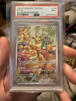 PSA MINT 9 Pokemon TCG Eevee Twilight Masquerade Illustration Rare 188/167 - Image 1