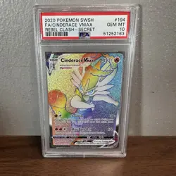 2020 Pokemon SWSH Rebel Clash Cinderace VMAX #194/192 PSA 10 - Image 1