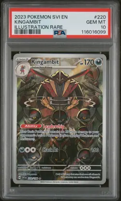 2023 POKEMON SVI EN-SCARLET & VIOLET ILLUSTRATION RARE #220 KINGAMBIT PSA 10 - Image 1