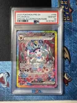 POKEMON PRE EN-PRISMATIC EVOLUTIONS 156/131 SYLVEON EX SIR ILLUSTRATION PSA 10 - Image 1