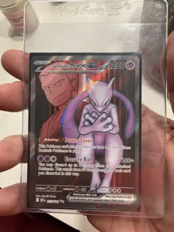 Pokemon TCG Team Rockets Mewtwo EX 213/182 Full Art English - Image 1