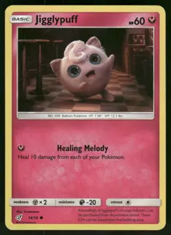 Jigglypuff (Holo Common) 14/18 Common Holo NM Pokemon Detective Pikachu - Image 1