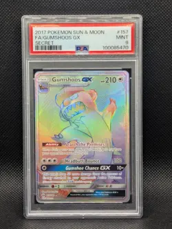 Gumshoos GX PSA 9 MINT Sun & Moon #157 Secret Rare Full Art 2017 Pokemon - Image 1