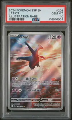 2024 POKEMON SSP EN-SURGING SPARKS ILLUSTRATION RARE #203 LATIOS PSA 10 - Image 1