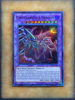 Yugioh Cyberdarkness Dragon LEDU-EN024 Super Rare 1st Ed NM - Image 1