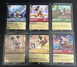 Disney Lorcana Standard Characters Theme 6 Card Lot Mickey Mouse - Image 1