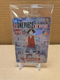 2026 One Piece Monkey.D. Luffy US Voyage College Basketball Promo Card Sealed - Image 1