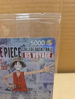 2026 One Piece Monkey.D. Luffy US Voyage College Basketball Promo Card Sealed - Image 3