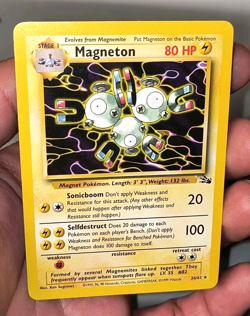 Vintage Rare 90s Magneton 26/62 NonHolo Fossil Set WOTC Unlimited Pokemon Card - Image 1