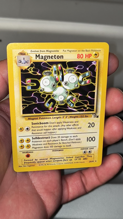 Vintage Rare 90s Magneton 26/62 NonHolo Fossil Set WOTC Unlimited Pokemon Card - Image 2