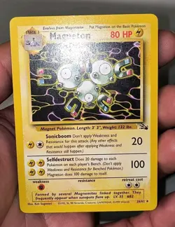 Vintage Rare 90s Magneton 26/62 NonHolo Fossil Set WOTC Unlimited Pokemon Card - Image 4