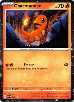 Pokemon Card Charmander SVP 047 Black Star Promo Holo Rare NM - Image 1