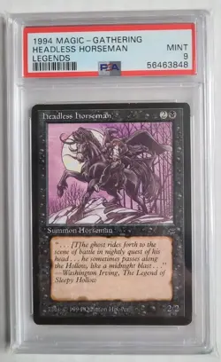 MTG Headless Horseman PSA 9 MINT 1994 English Legends Vintage Card RARE! - Image 1