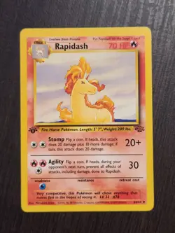 1st Edition Rapidash Jungle Pokemon Card LP 44/64 Uncommon #2 - Image 1