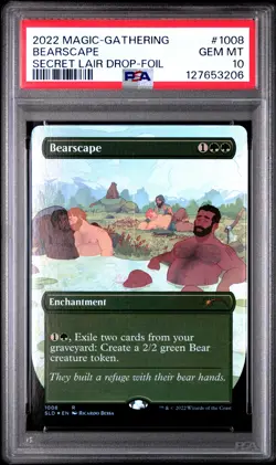 2022 MTG SECRET LAIR DROP FOIL #1008 BEARSCAPE PSA 10 - Image 1