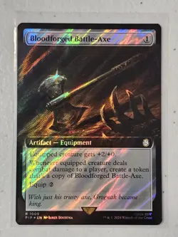MTG Bloodforged Battle-Axe (Extended Art) (Surge Foil) R 1009 UB: Fallout - Image 1