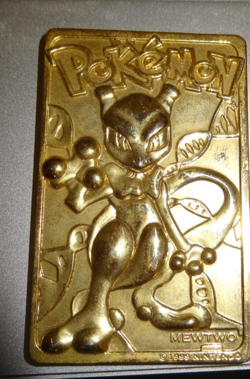 1999 Pokemon 23K Gold Plated Trading Card only Mewtwo Vintage - Image 1