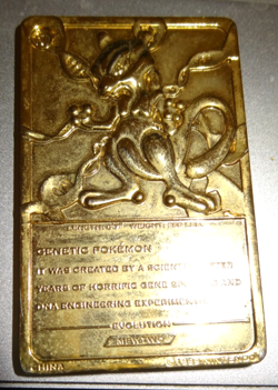 1999 Pokemon 23K Gold Plated Trading Card only Mewtwo Vintage - Image 2