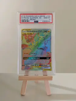 POKEMON SM TEAM UP PIKACHU & ZEKROM GX 184/181 SECRET RARE PSA 10 GEM MINT - Image 1