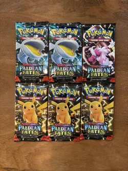 Lot of 6 Pokemon TCG Scarlet & Violet - Paldean Fates Booster Packs - SEALED - Image 1
