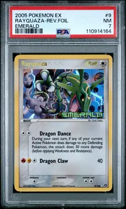 Pokemon Rayquaza 9/106 Stamped Reverse Holo EX Emerald PSA 7 NM - CLEAN and HTF - Image 1