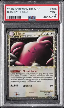 2010 POKEMON HEARTGOLD & SOULSILVER #106 BLISSEY-HOLO PSA 9 - Image 1