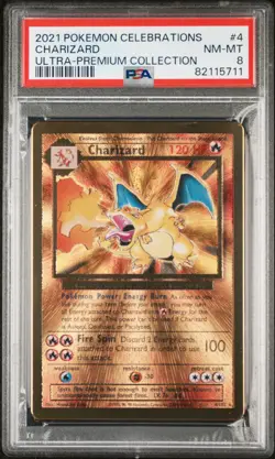 2021 POKEMON CELEBRATIONS ULTRA PREMIUM COLLECTION #4 CHARIZARD PSA 8 - Image 1