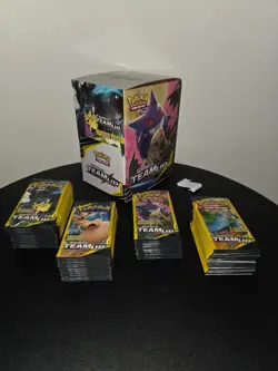 Pokemon Sun and Moon Team Up Mini Booster Pack Gravity Feed Box - All 96 Packs! - Image 1