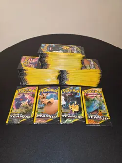 Pokemon Sun and Moon Team Up Mini Booster Pack Gravity Feed Box - All 96 Packs! - Image 2