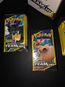 Pokemon Sun and Moon Team Up Mini Booster Pack Gravity Feed Box - All 96 Packs! - Image 4