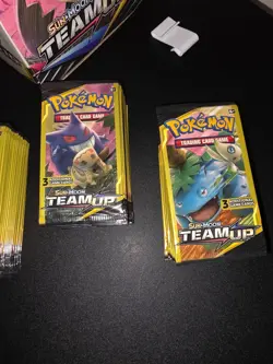 Pokemon Sun and Moon Team Up Mini Booster Pack Gravity Feed Box - All 96 Packs! - Image 5