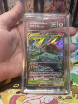 Pokemon Celebi & Venusaur Gx Sun & Moon Team Up 1/181 Ultra Rare TAG 7.5 NM+ - Image 1
