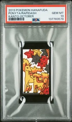 2013 POKEMON HANAFUDA KANTO OCTOBER PONYTA/RAPIDASH PSA 10 - Image 1
