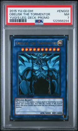 2015 Yu-Gi-Oh! YGLD-ENG02 Obelisk The Tormentor PSA 7 - Image 1