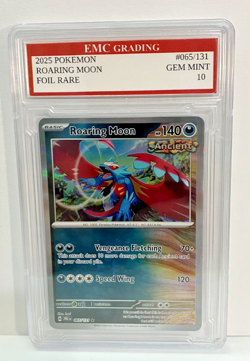 ROARING MOON # 65/131 RARE FOIL Pokemon 2024 Card GRADED 10 MINT TCG CCG - Image 1