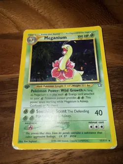 Pokemon Neo Genesis 1st Edition Meganium Holo Rare Card 11/111 WOTC TCG - Image 3